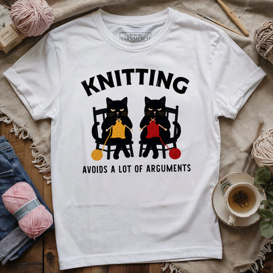 Knitting Avoids Fighting T-shirt