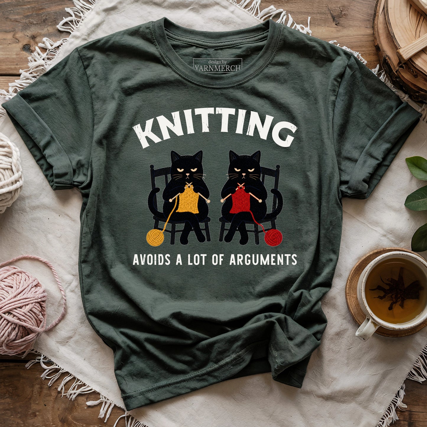 Knitting Avoids Fighting T-shirt