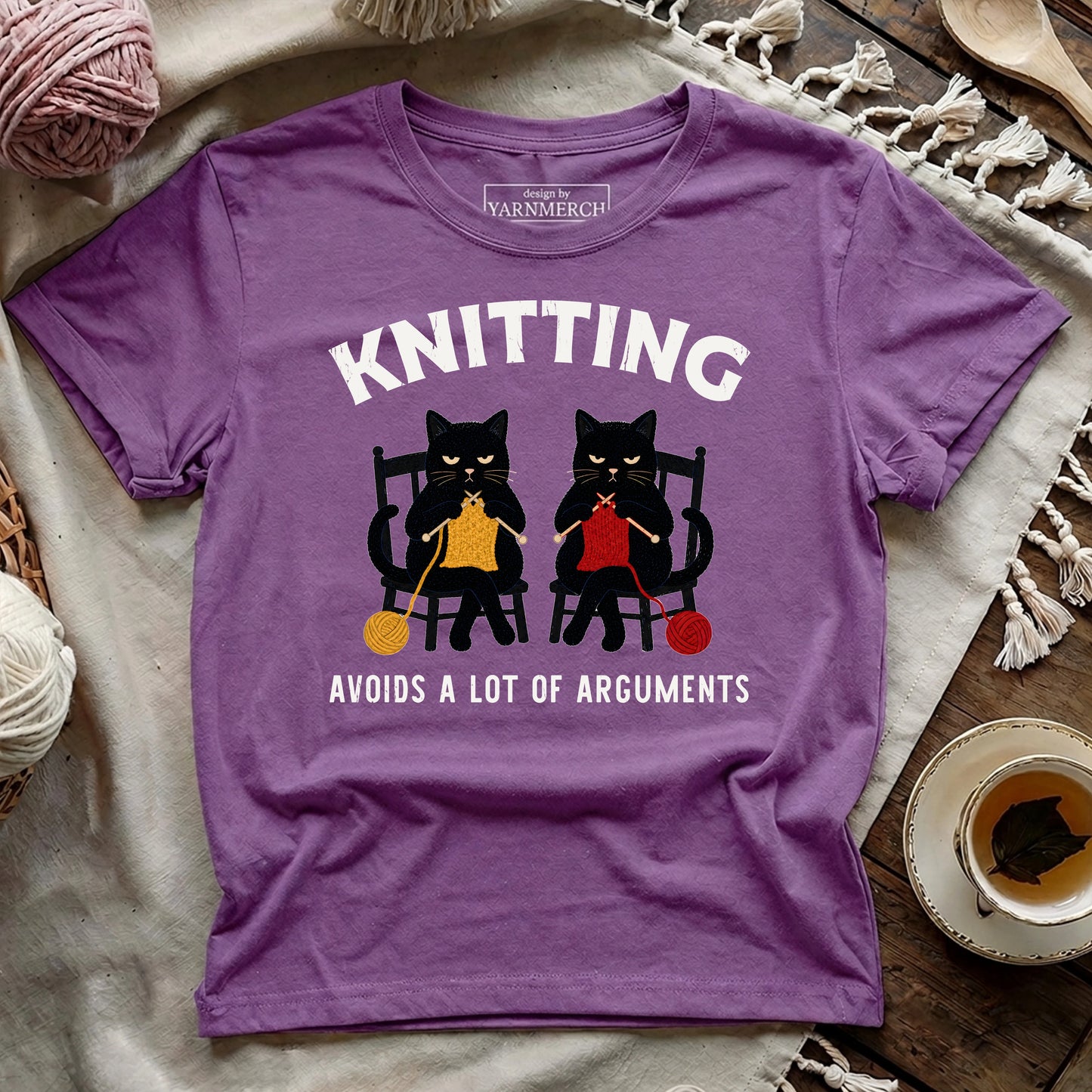 Knitting Avoids Fighting T-shirt