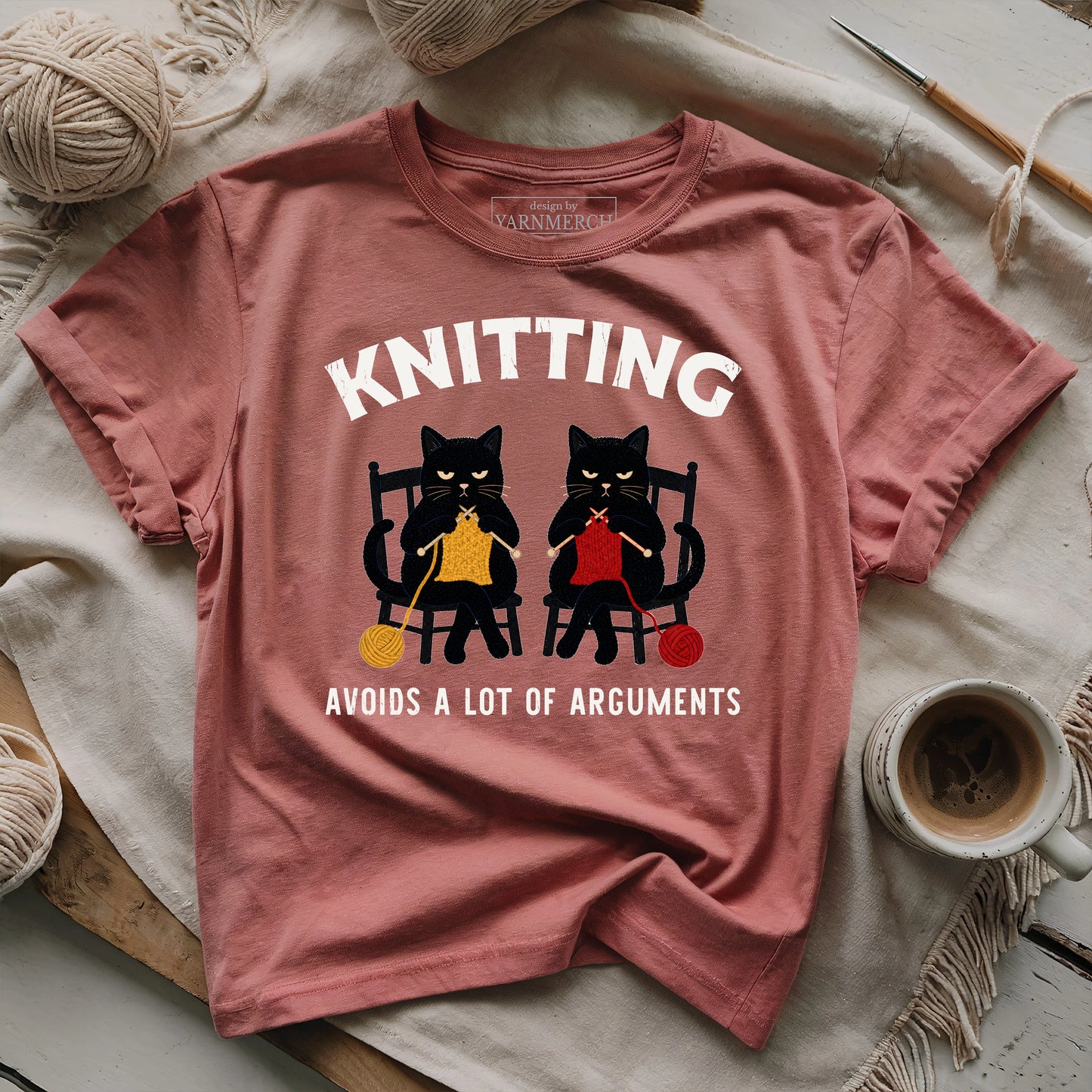 Knitting Avoids Fighting T-shirt