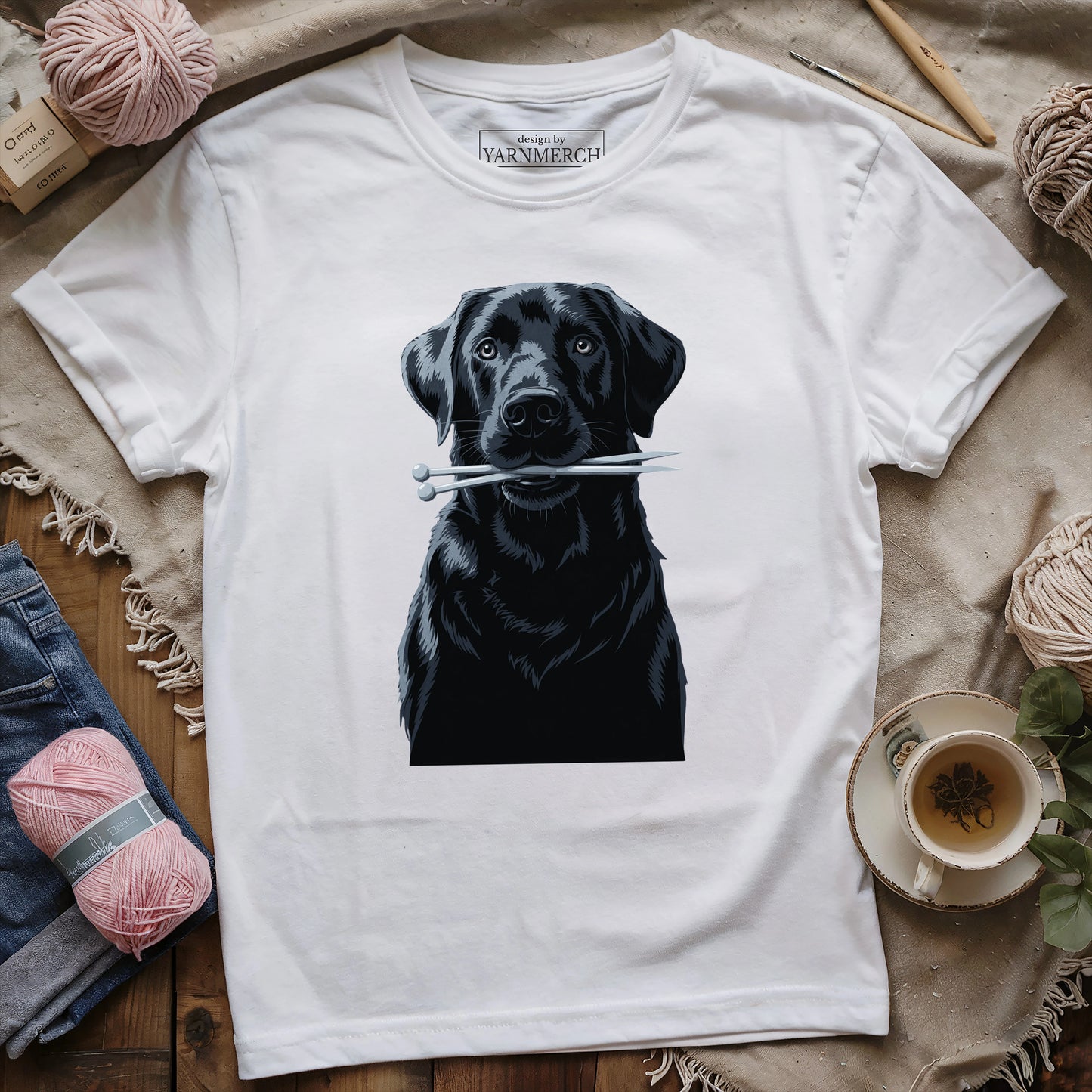 Labrador With Needles T-shirt