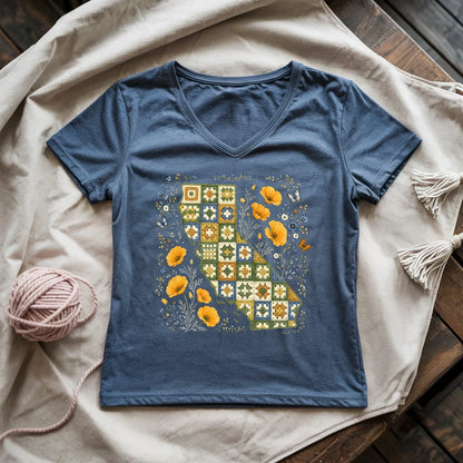 California In Granny Squares Lady V-neck