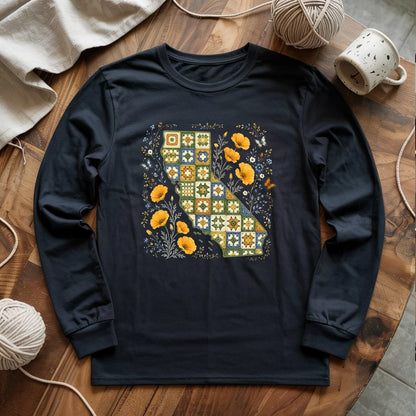 California In Granny Squares Long Sleeve T-shirt