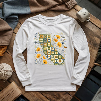 California In Granny Squares Long Sleeve T-shirt