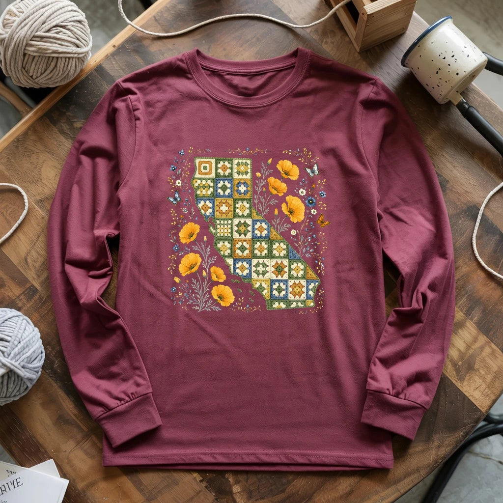 California In Granny Squares Long Sleeve T-shirt