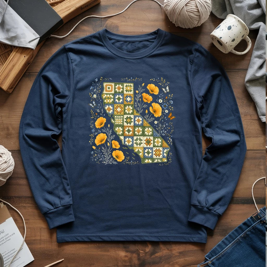 California In Granny Squares Long Sleeve T-shirt