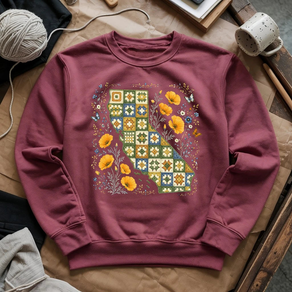 California In Granny Squares Sweatshirt