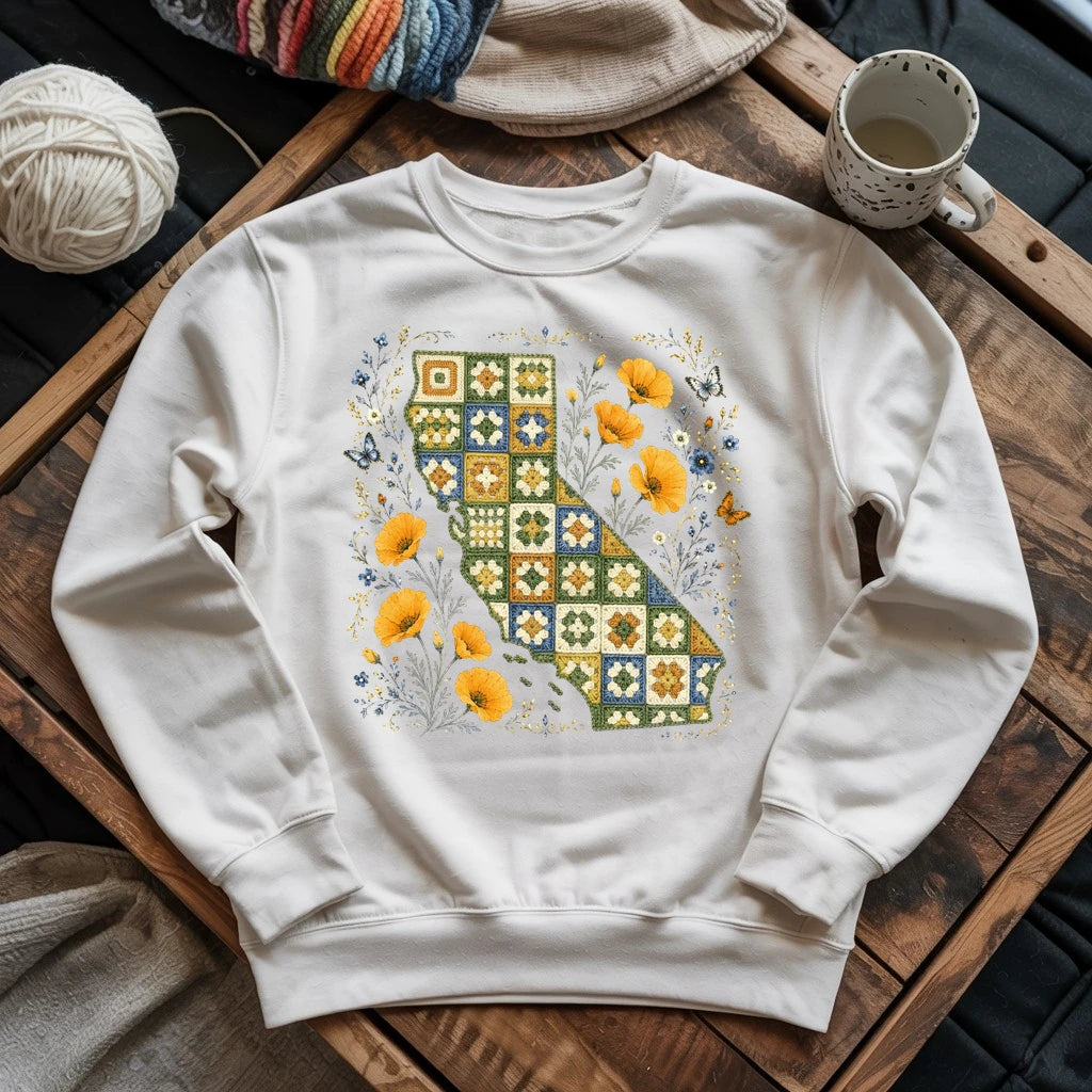 California In Granny Squares Sweatshirt