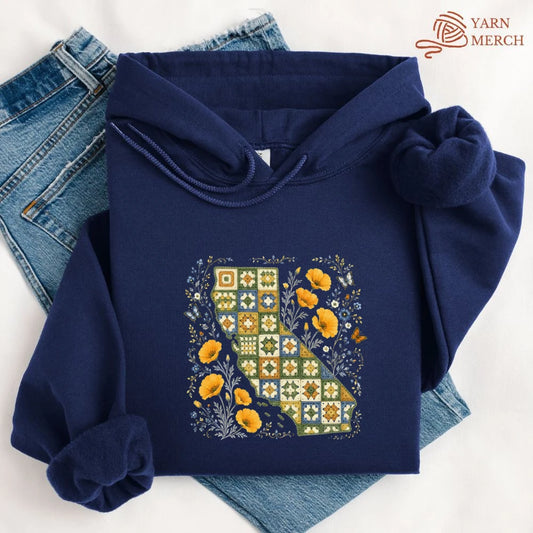 California In Granny Squares Hoodie