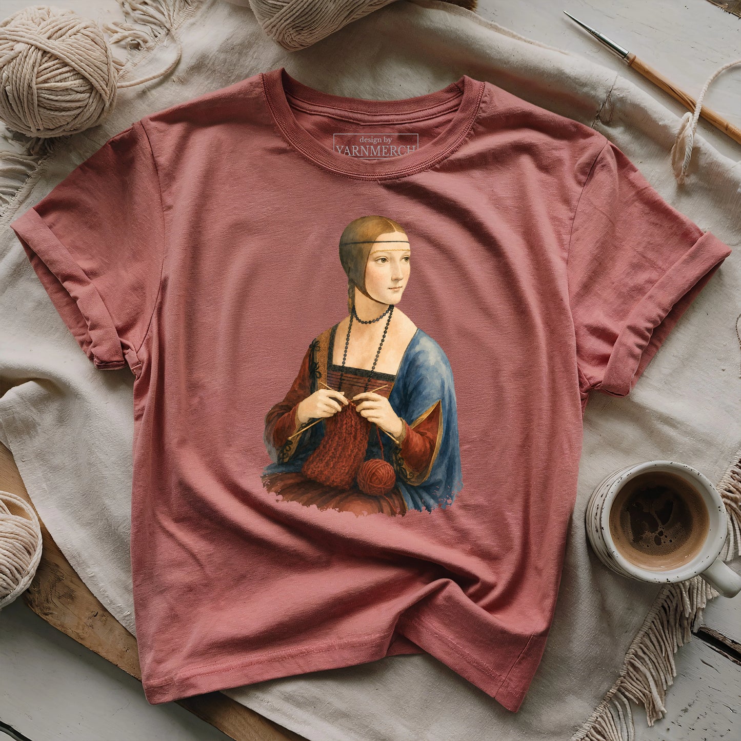Lady With Knitting T-shirt