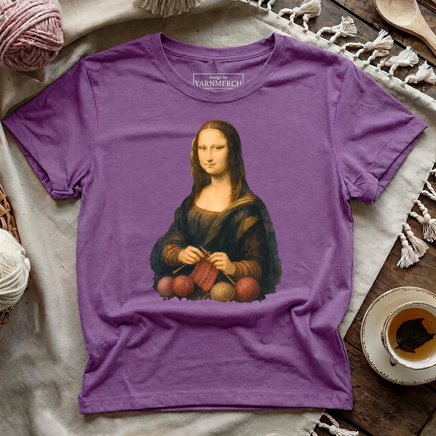 Mona Lisa Knitting T-shirt