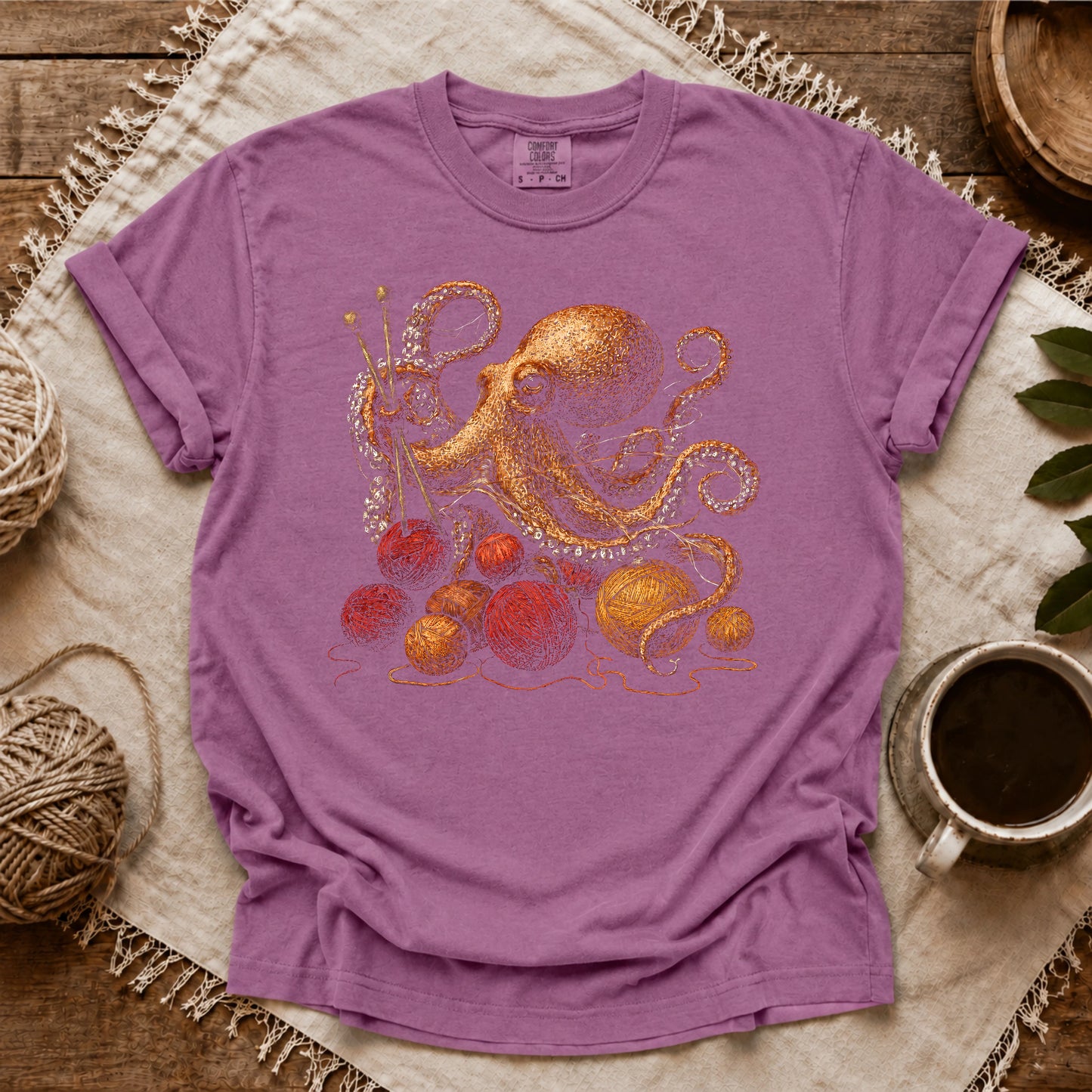 Comfort Colors Knit With Octopus T-shirt