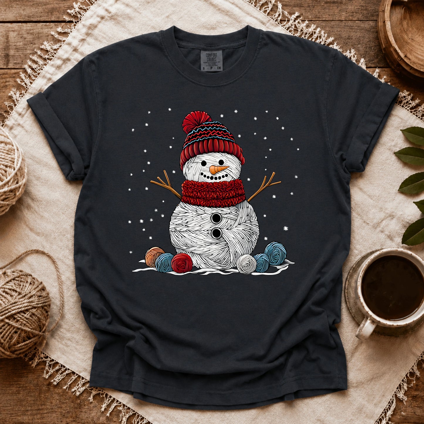 Comfort Colors Yarn Snowman T-shirt