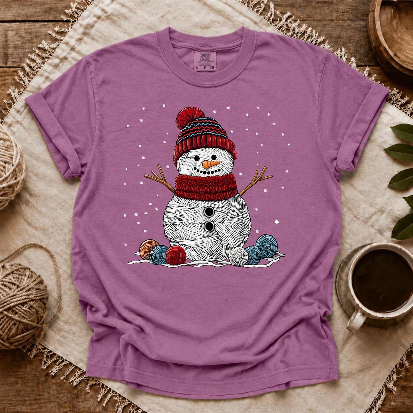 Comfort Colors Yarn Snowman T-shirt