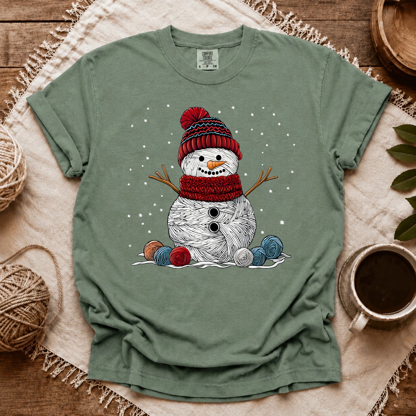 Comfort Colors Yarn Snowman T-shirt