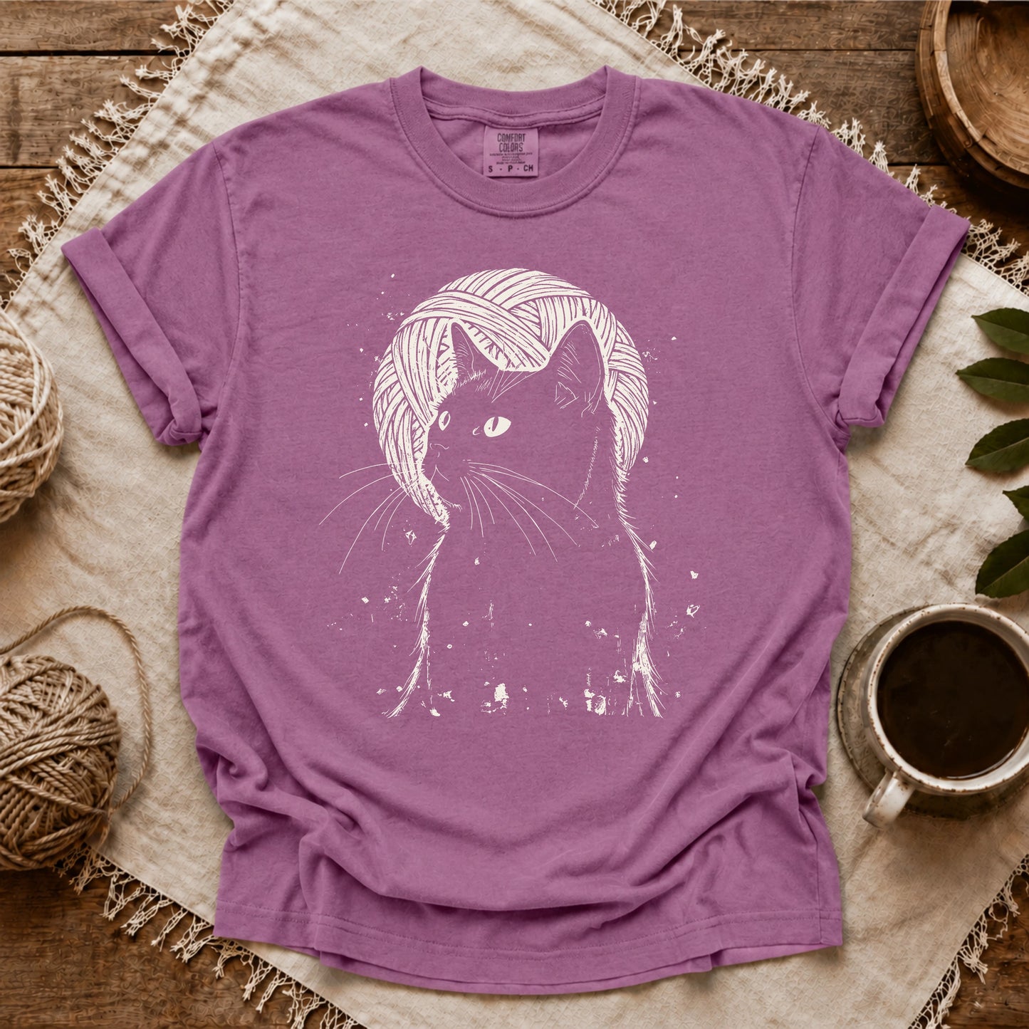 Comfort Colors Cat Under The Moon T-shirt