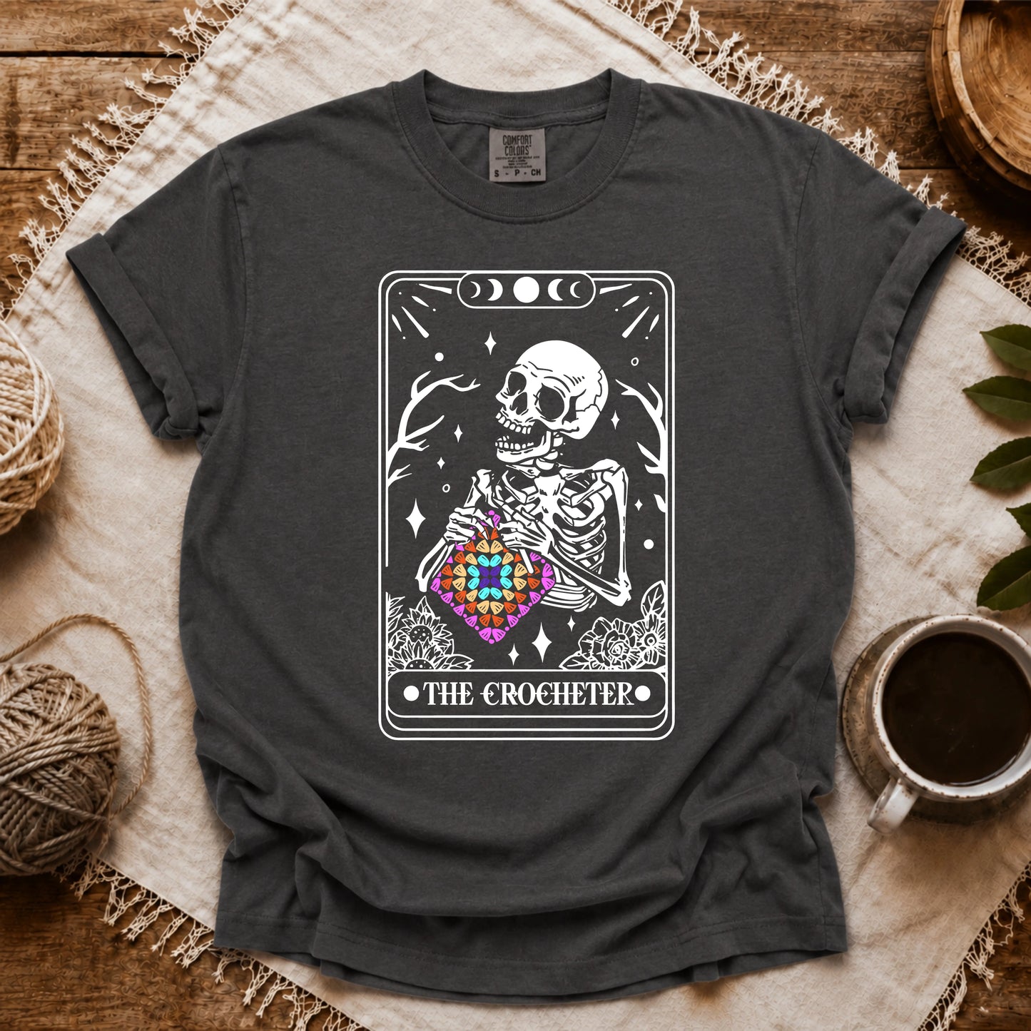Comfort Colors Skeleton Crocheter Tarot T-shirt