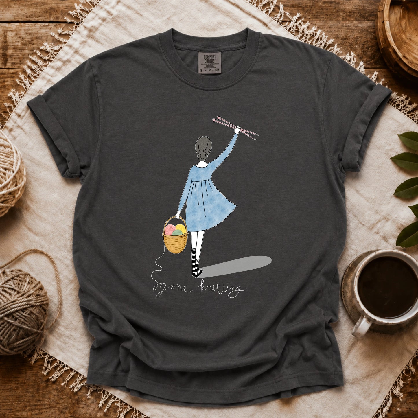 Comfort Colors Gone Knitting T-shirt