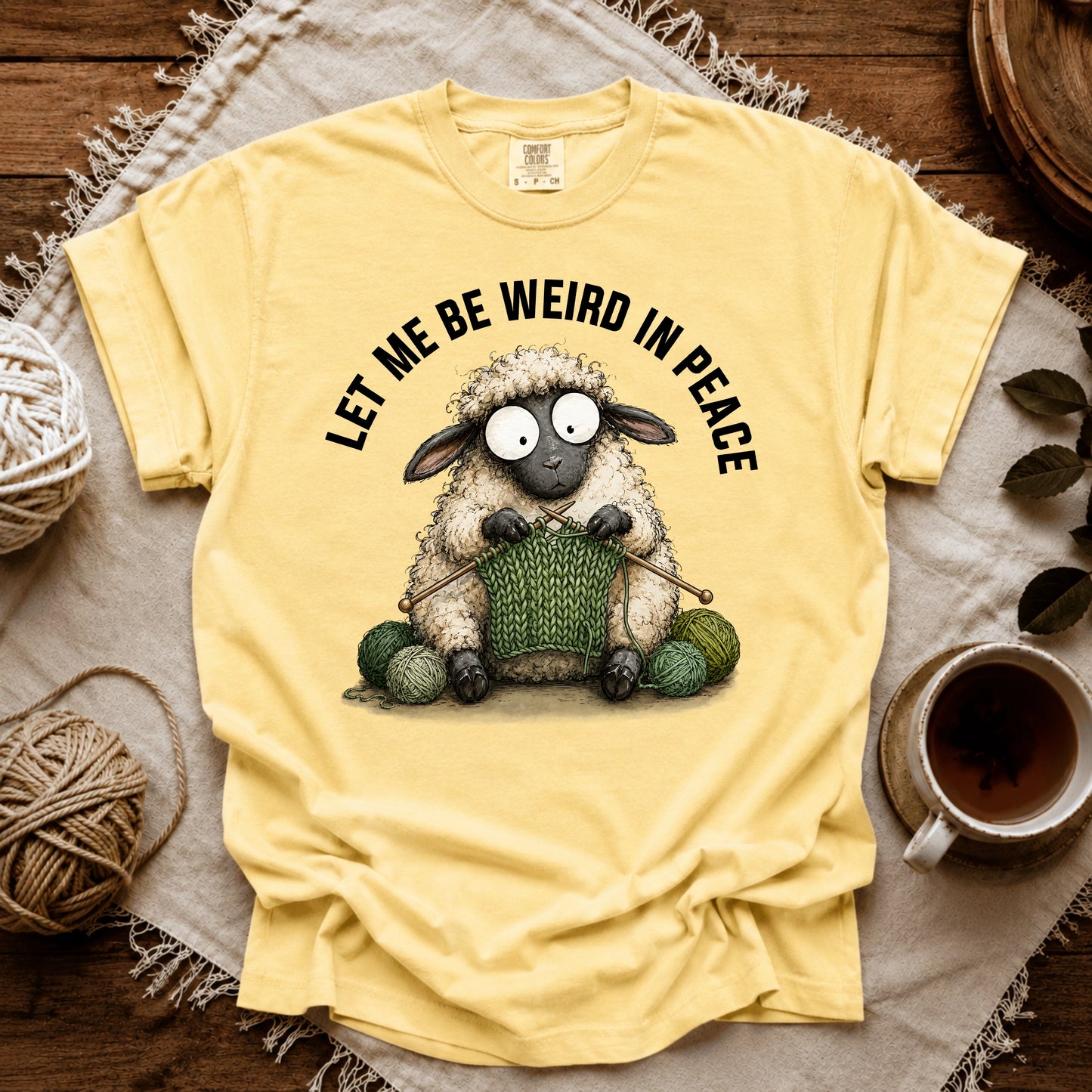 Comfort Colors Knitting And Weird In Peace T-shirt