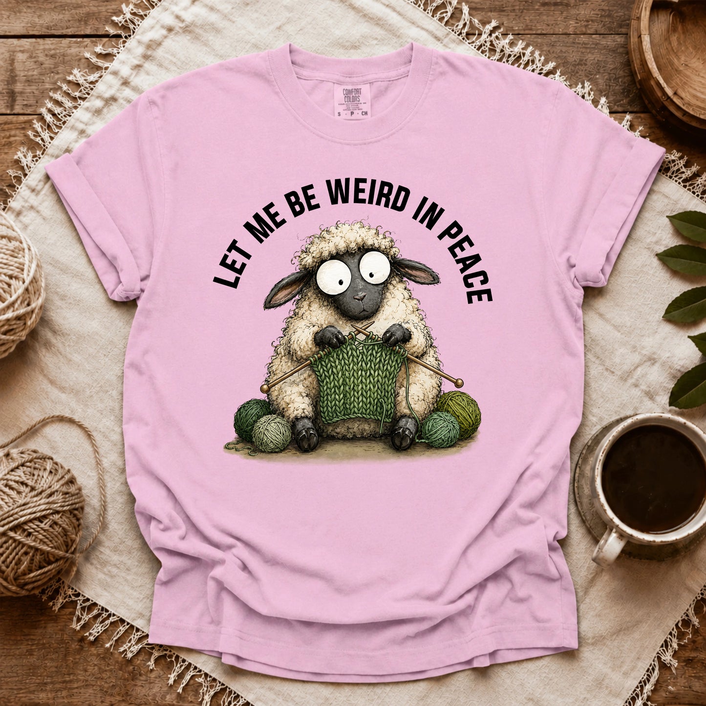 Comfort Colors Knitting And Weird In Peace T-shirt