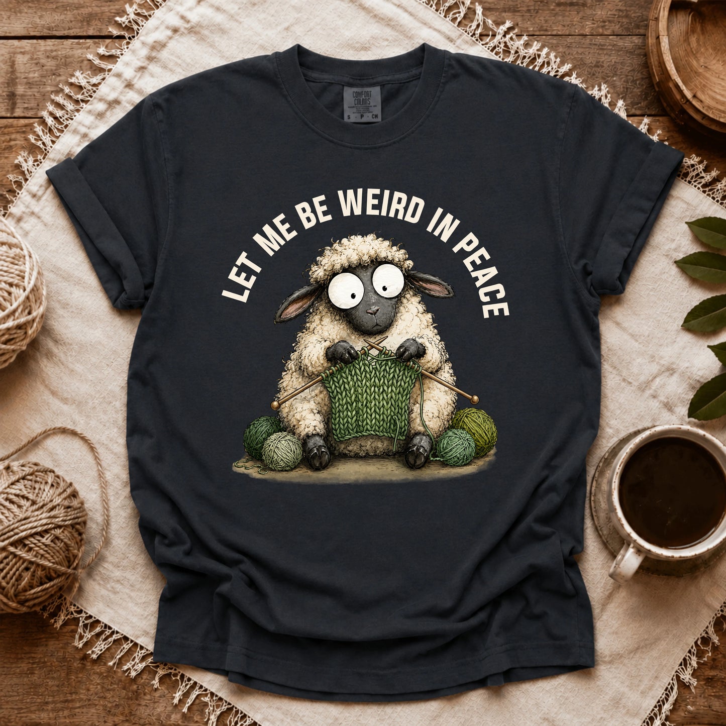 Comfort Colors Knitting And Weird In Peace T-shirt
