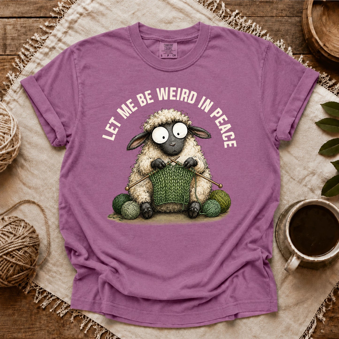 Comfort Colors Knitting And Weird In Peace T-shirt