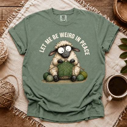 Comfort Colors Knitting And Weird In Peace T-shirt