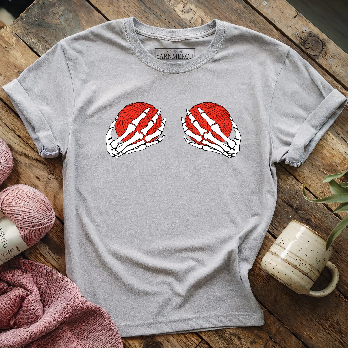 Skeleton Hands & Yarn T-shirt