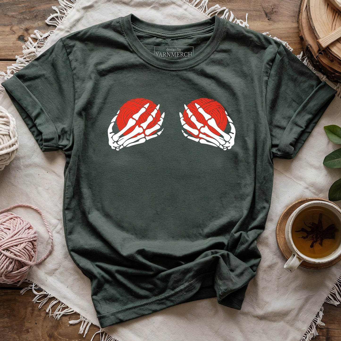 Skeleton Hands & Yarn T-shirt