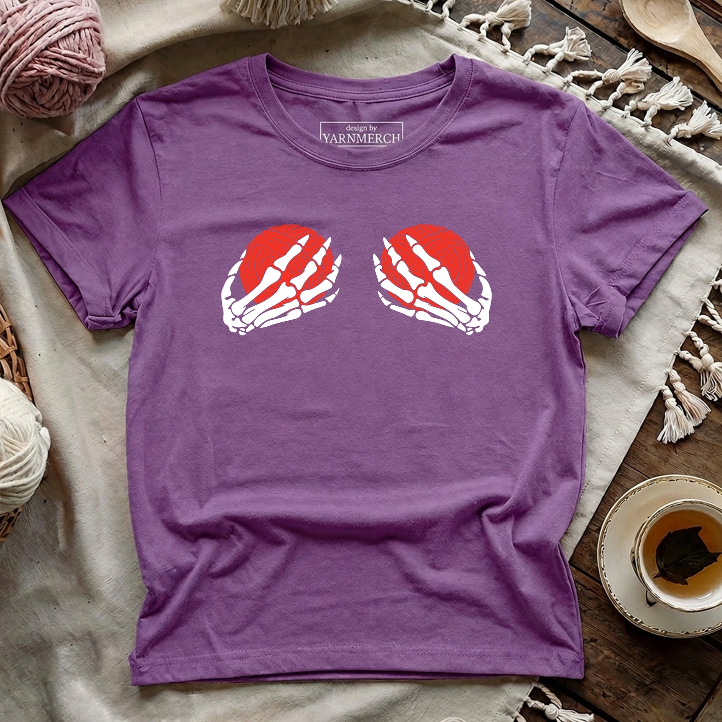 Skeleton Hands & Yarn T-shirt