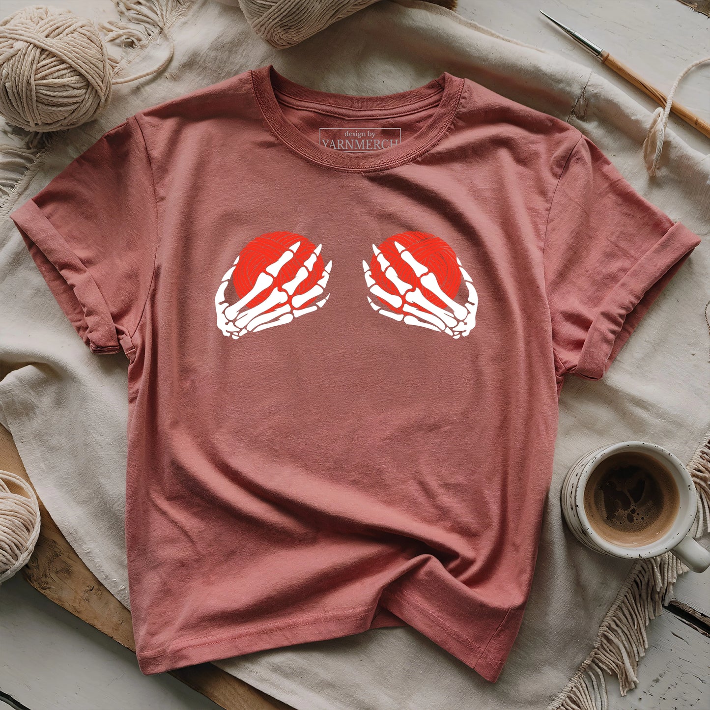 Skeleton Hands & Yarn T-shirt