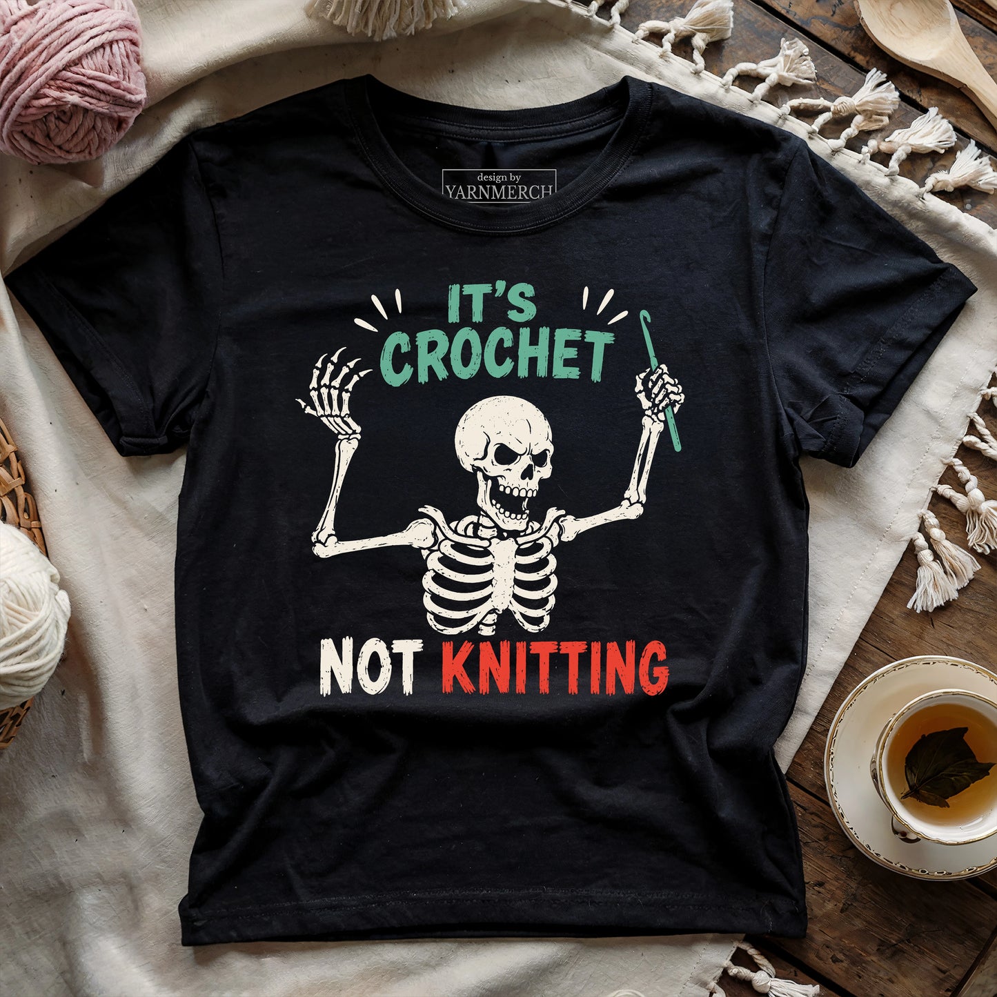 Crochet Not Knitting Skeleton T-shirt