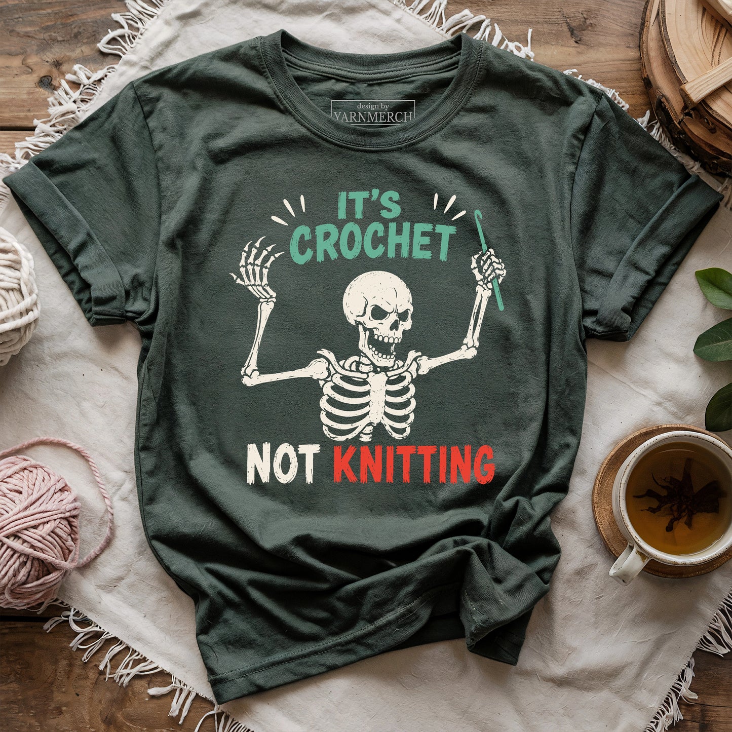 Crochet Not Knitting Skeleton T-shirt