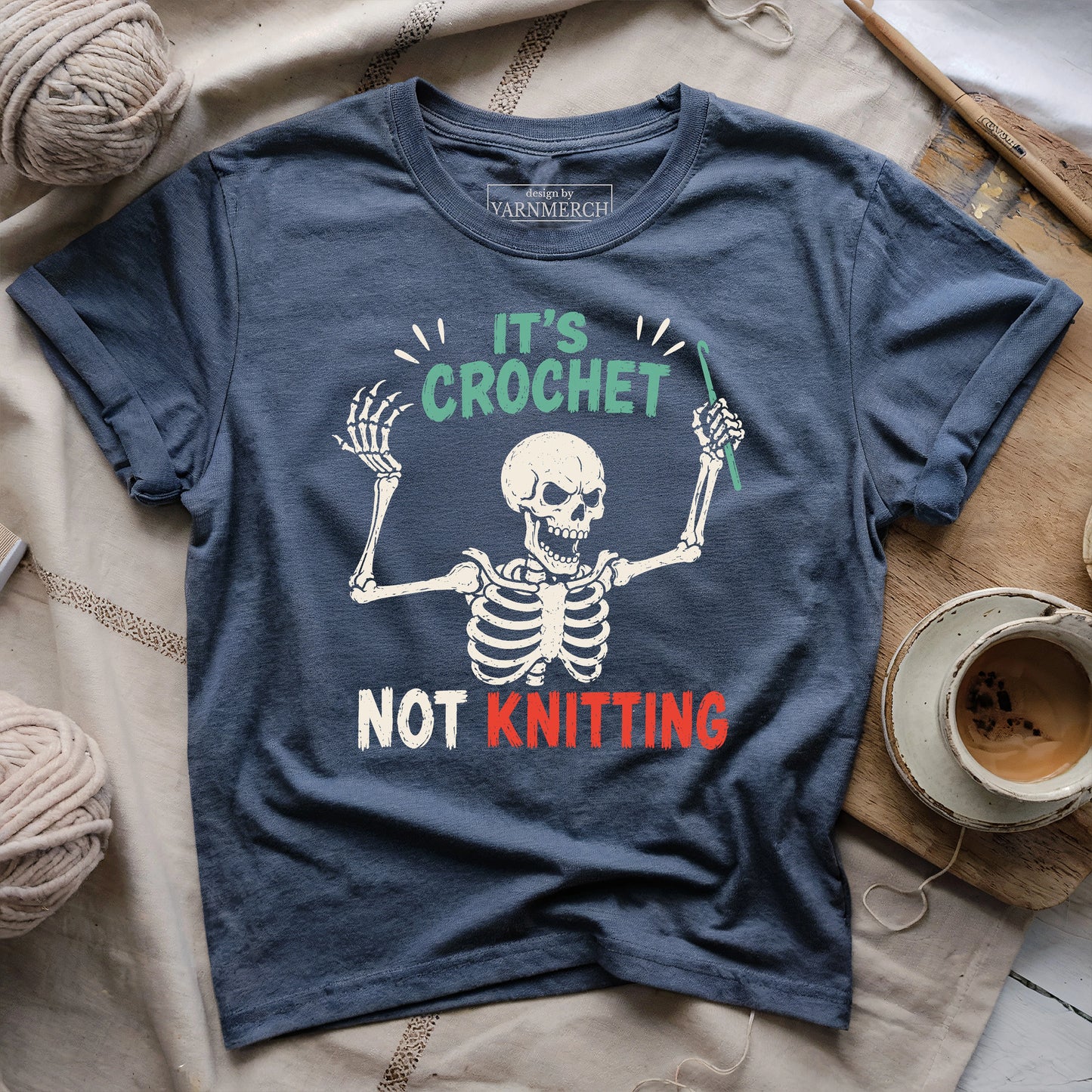 Crochet Not Knitting Skeleton T-shirt