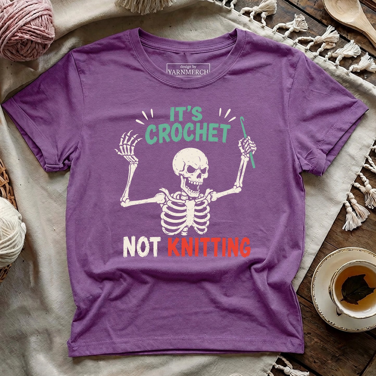 Crochet Not Knitting Skeleton T-shirt