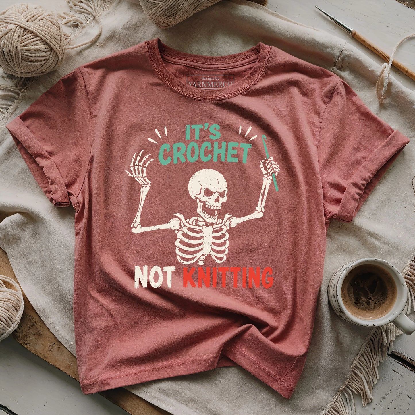 Crochet Not Knitting Skeleton T-shirt