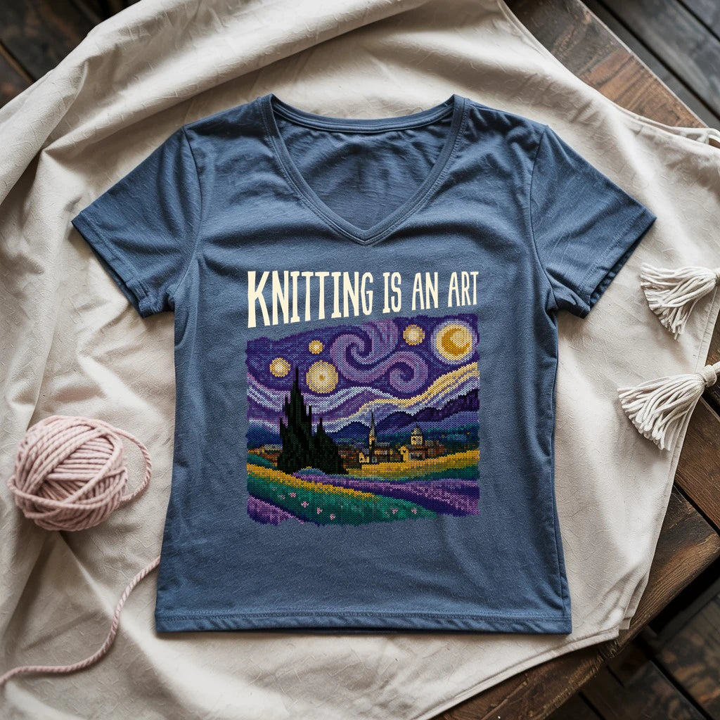 Knitting Is Lady V-neck