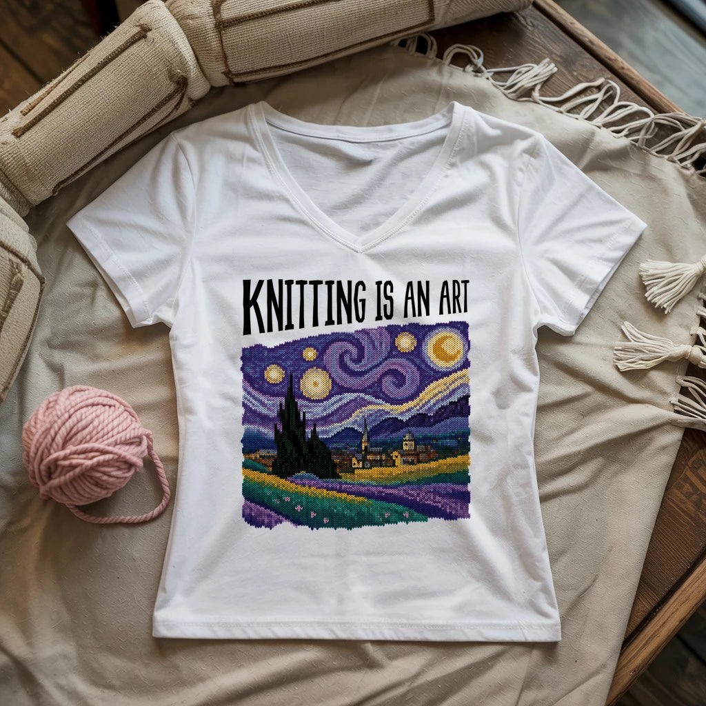 Knitting Is Lady V-neck