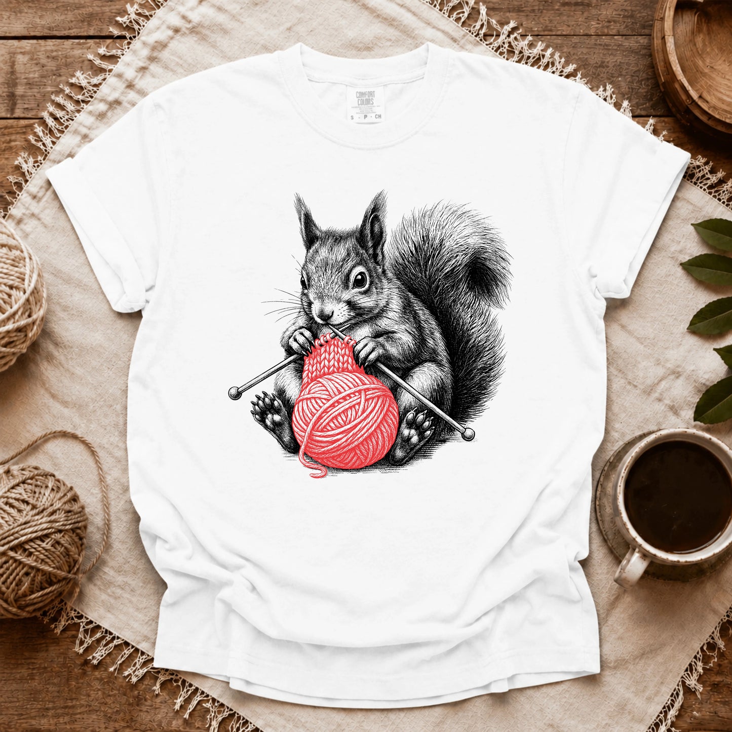 Comfort Colors Knitting Squirrel T-shirt