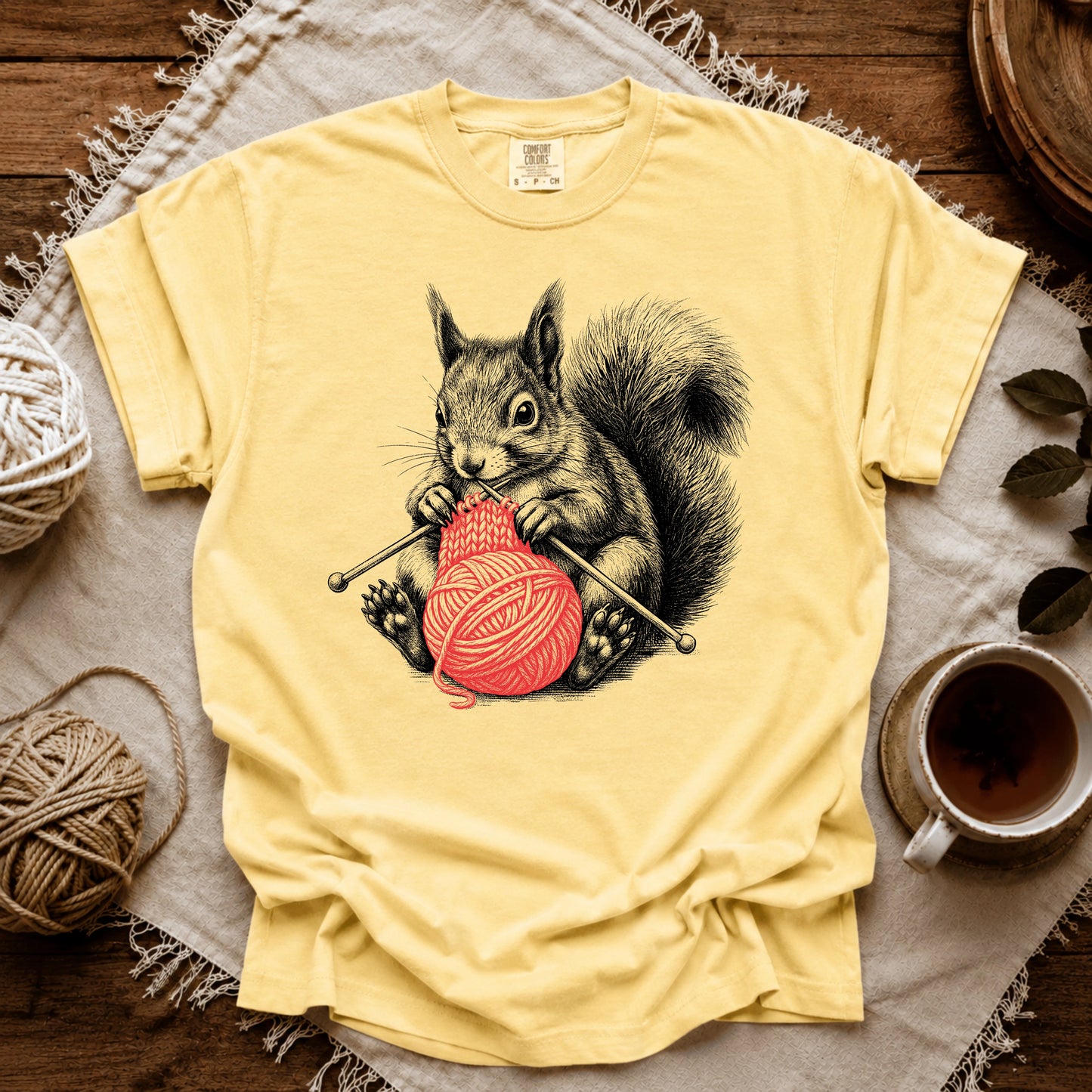 Comfort Colors Knitting Squirrel T-shirt