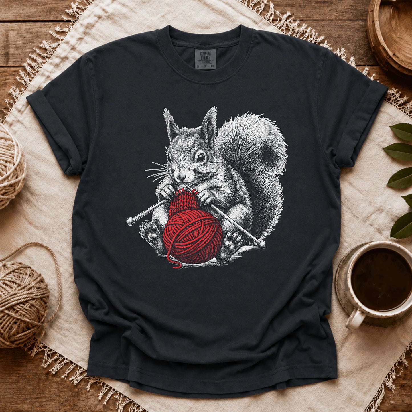 Comfort Colors Knitting Squirrel T-shirt