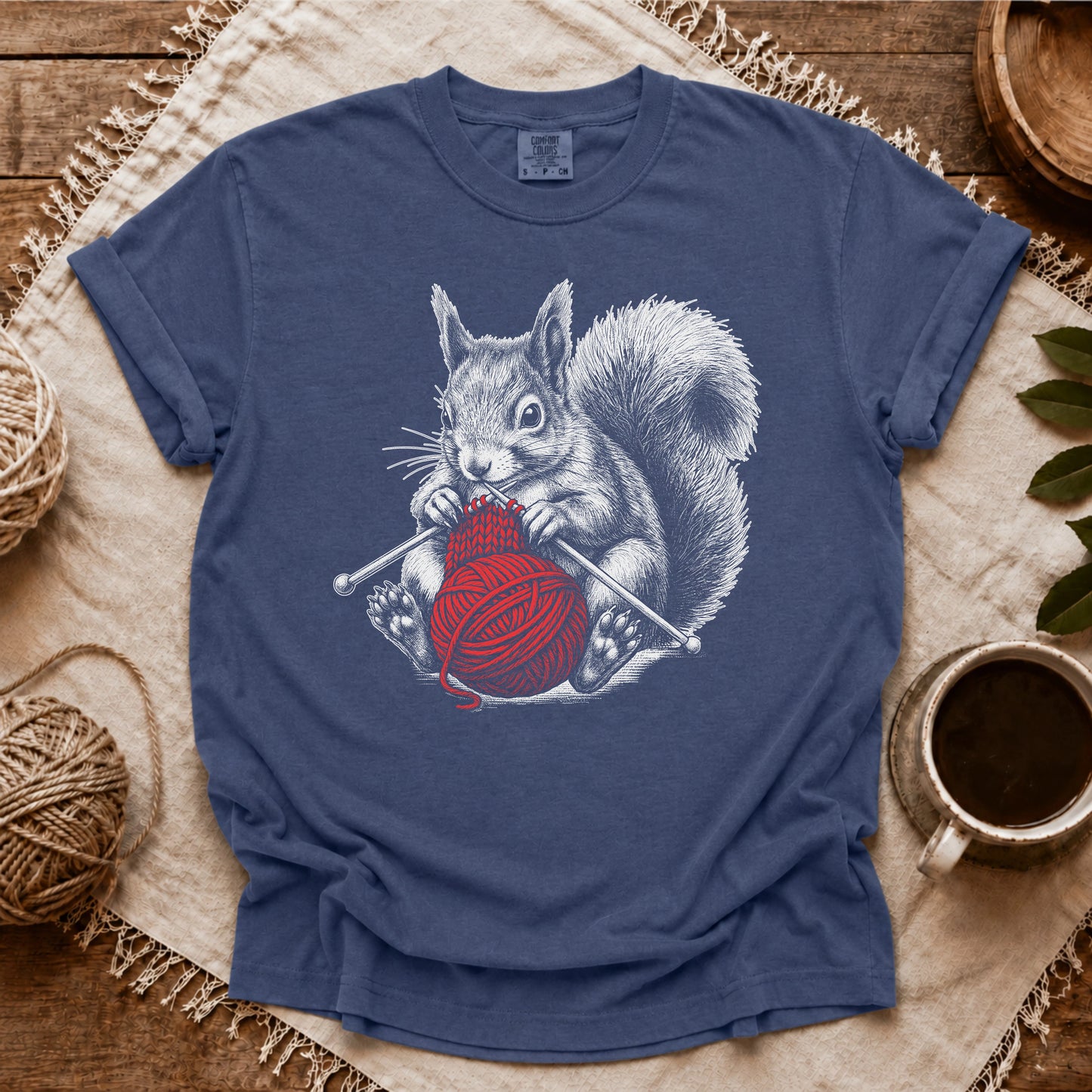 Comfort Colors Knitting Squirrel T-shirt
