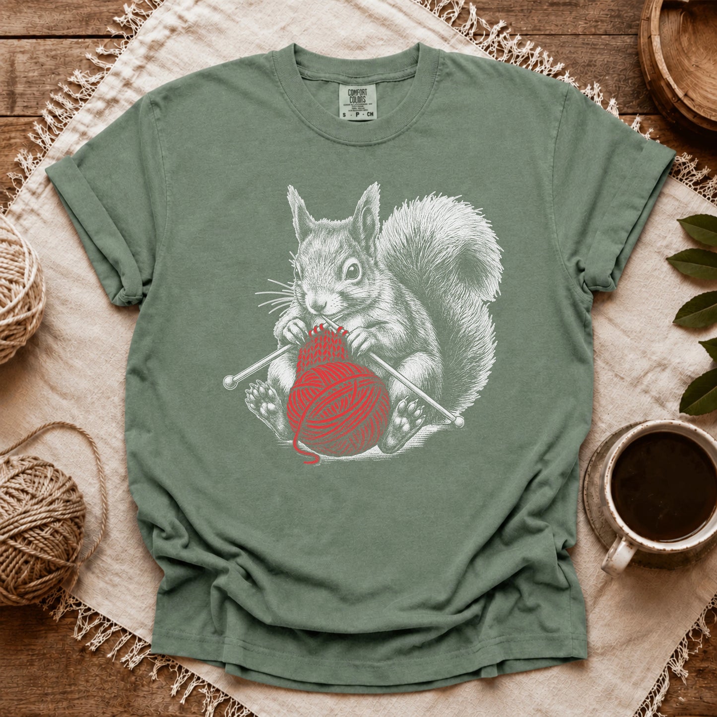 Comfort Colors Knitting Squirrel T-shirt