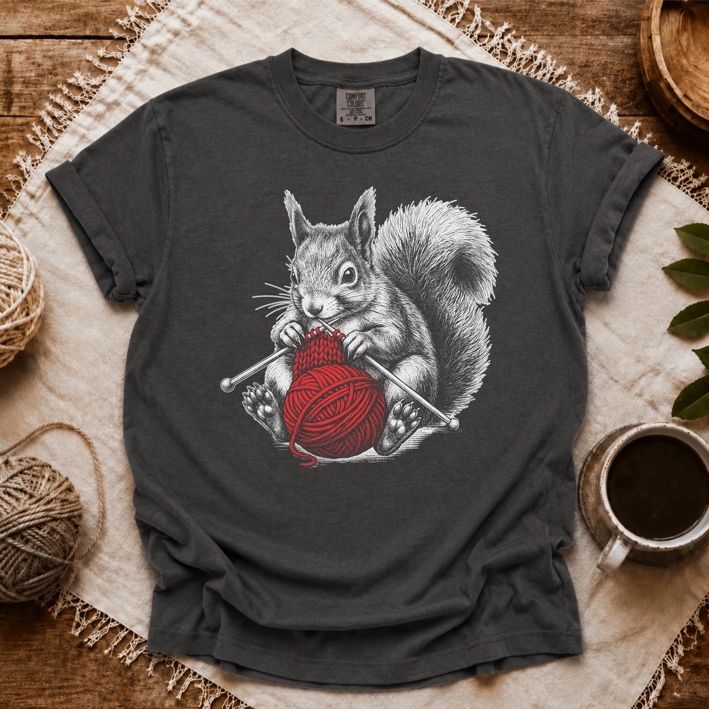Comfort Colors Knitting Squirrel T-shirt