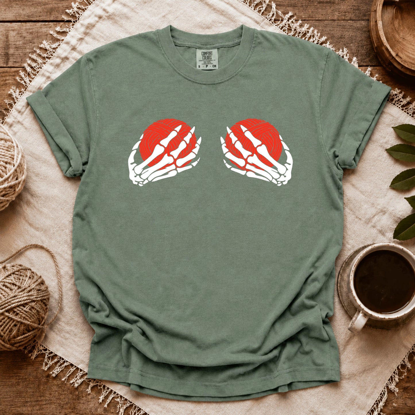 Comfort Colors Skeleton Hands & Yarn T-shirt