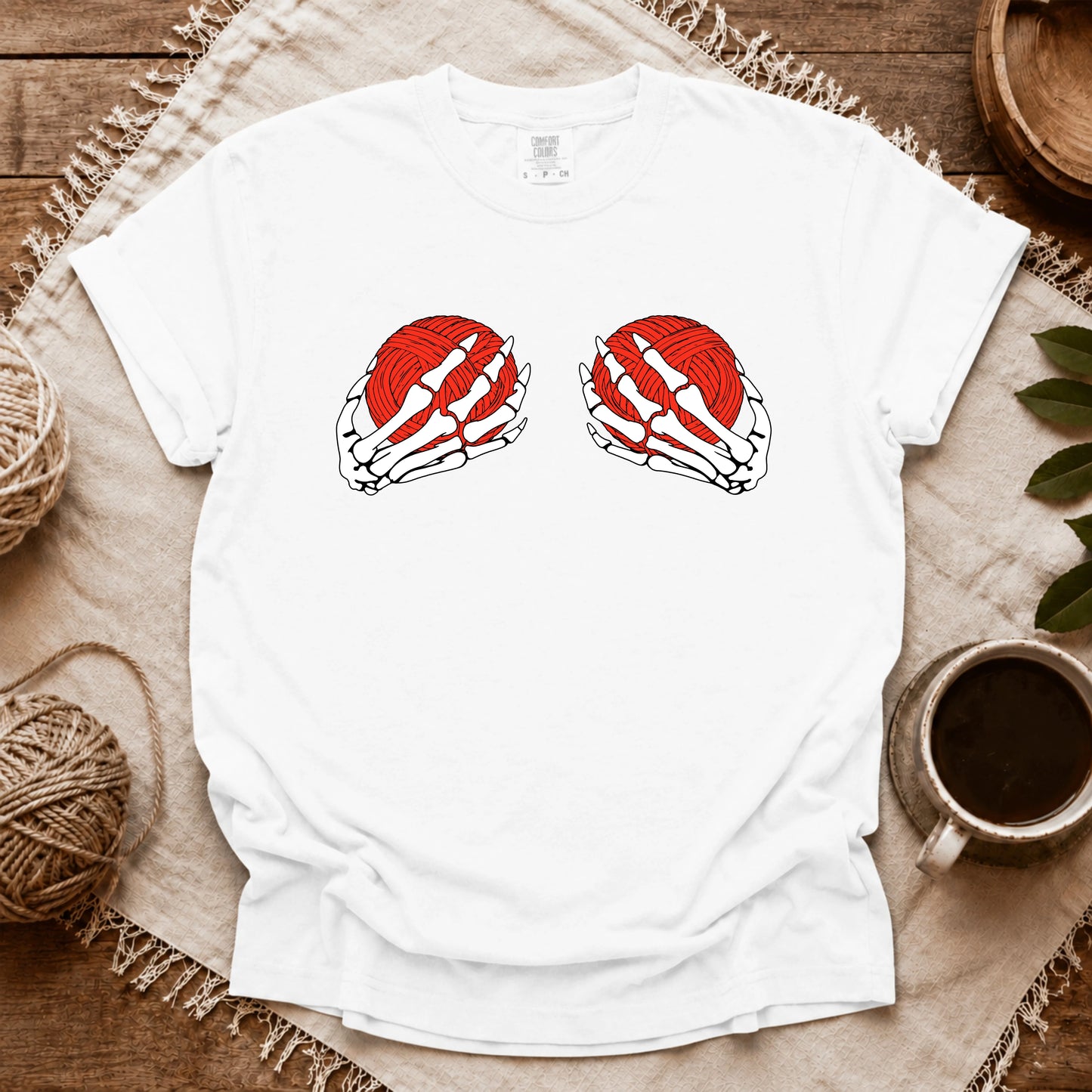 Comfort Colors Skeleton Hands & Yarn T-shirt