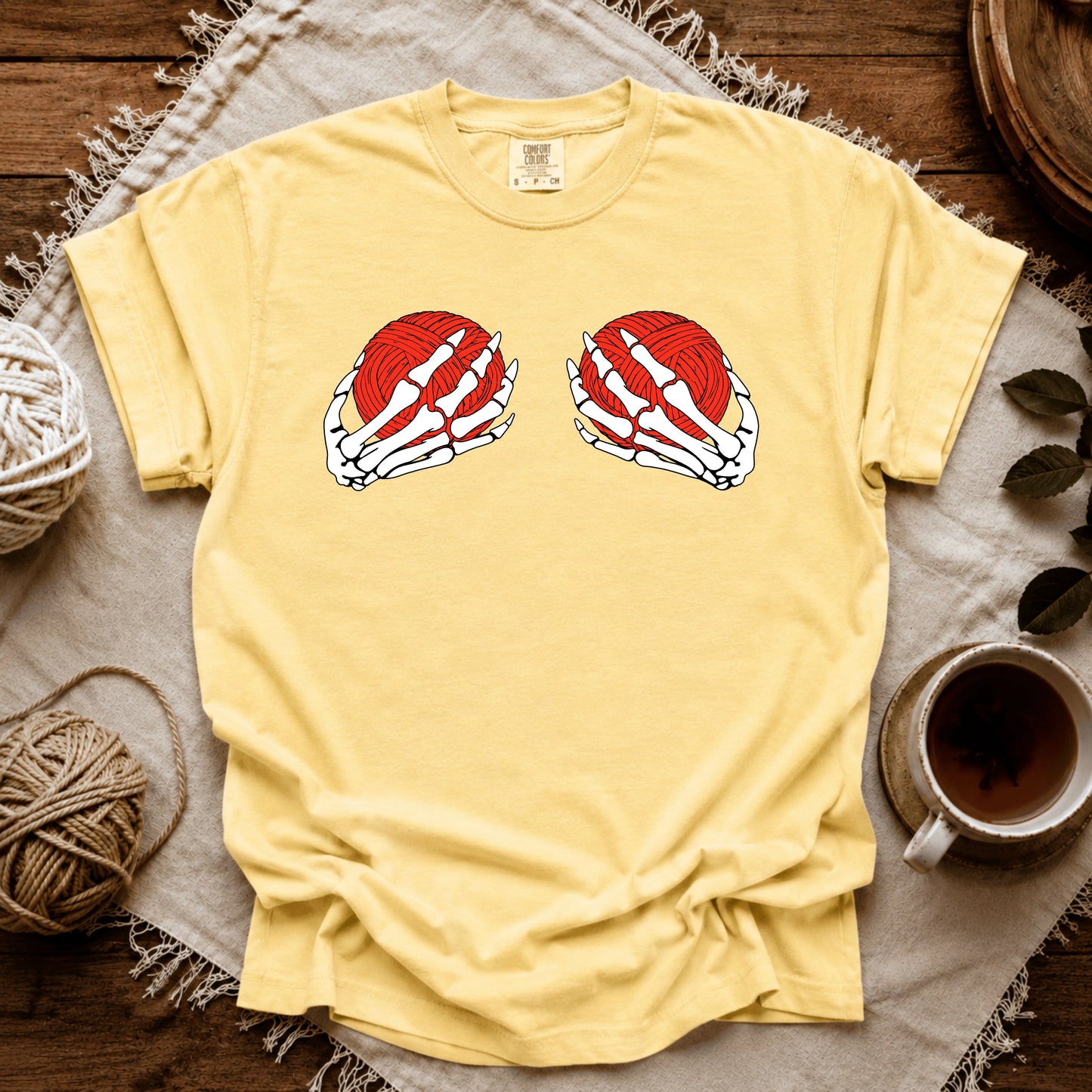 Comfort Colors Skeleton Hands & Yarn T-shirt