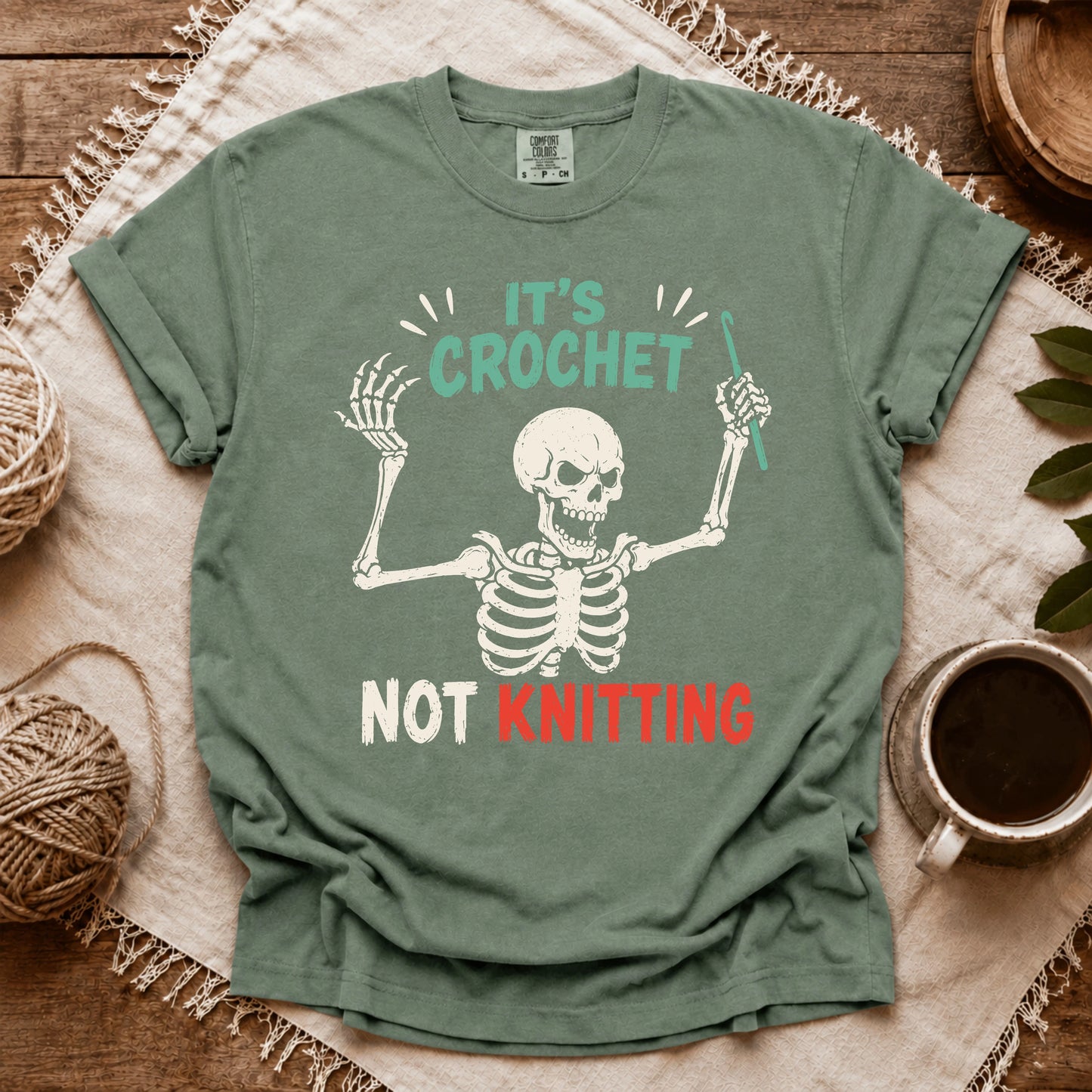 Comfort Colors Crochet Not Knitting Skeleton T-shirt