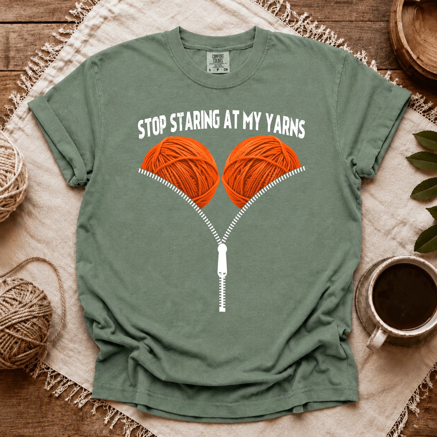 Comfort Colors Staring at my yarn T-shirt