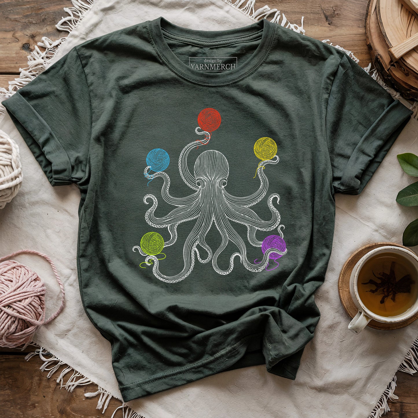 Octopus with Yarn T-shirt